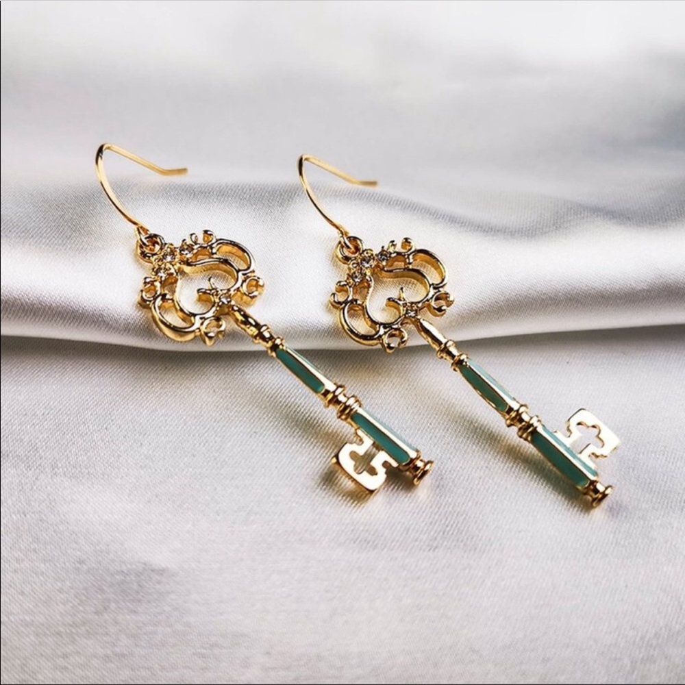 Vintage Key Drop Earrings